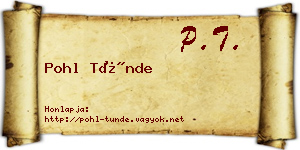 Pohl Tünde névjegykártya