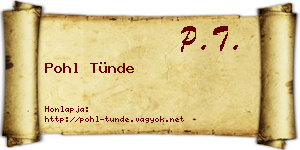 Pohl Tünde névjegykártya