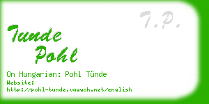 tunde pohl business card